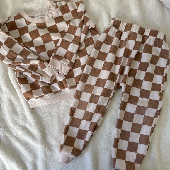 Grayson mini checked 24 month set miles the label olive green sweat baby toddler - Picture 2 of 7